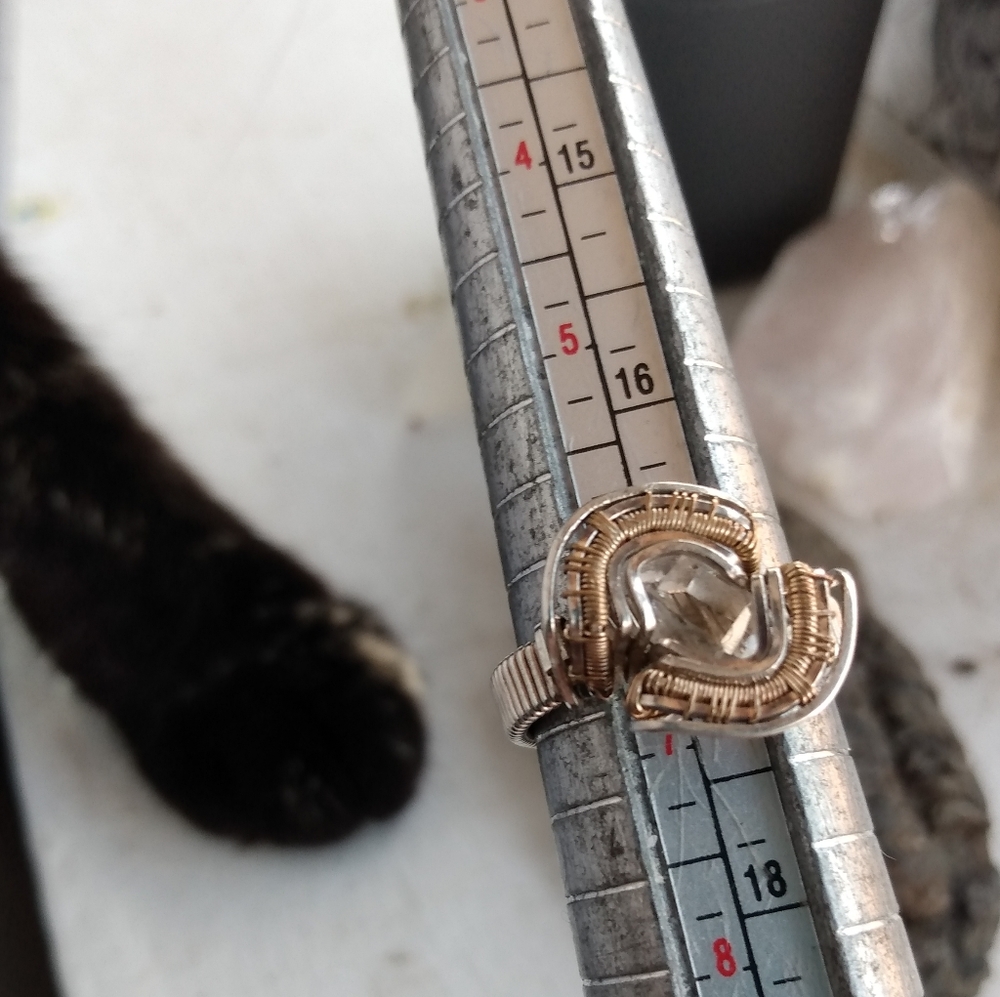 Sterling silver Herkimer diamond ring